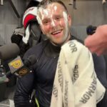 Penguins room: Watch Erik Karlsson nail Bryan Rust on pie day