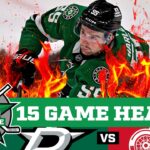 Harley The OT Hero As Stars Beat Red Wings To Tie Franchise Record Point Streak| DLLS STARS POSTGAME