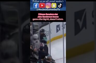 Ottawa #Sens Jake Sanderson injured by Brandon Montour hit #NHL #Hockey #fyp #foryou #icehockey