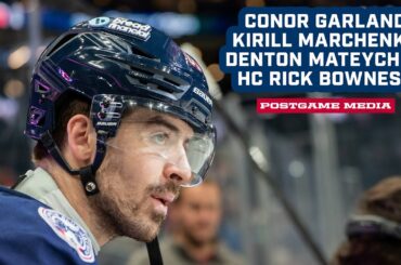 Garland, Marchenko, Mateychuk and Bones evaluate today's game vs. the Kings