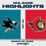 NHL Highlights | Sharks vs. Senators - March 15, 2026