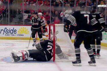 John Beecher scores a shorthanded goal against the New Jersey Devils