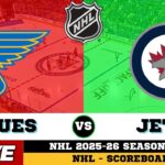 🔴LIVE : St. Louis Blues Vs Winnipeg Jets | NHL 2026 | NHL Live SCOREBOARD