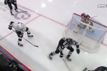 Artemi Panarin scores a goal against the New Jersey Devils