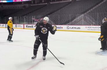 Sidney Crosby takes shots in Penguins’ morning skate