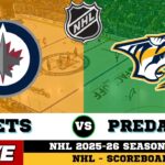 🔴LIVE : Nashville Predators Vs Winnipeg Jets | NHL 2026 | NHL Live SCOREBOARD