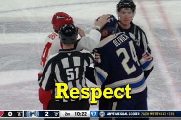 Nicolas Deslauriers Drops 🥊 Gloves 🥊 With Mathieu Olivier