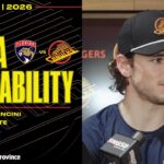 Victor Mancini & Adam Foote Pre-Game Media | Canucks vs. Panthers (Mar 17, 2026)