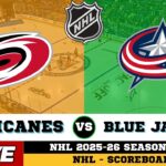 🔴LIVE : Carolina Hurricanes Vs Columbus Blue Jackets | NHL 2026 | NHL Live SCOREBOARD