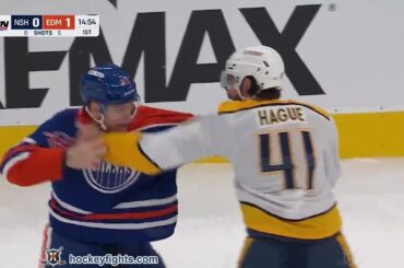 Nic Hague vs Vasily Podkolzin | Predators vs Oilers | Mar 15, 2026