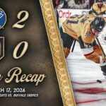 HIGHLIGHTS | Buffalo Sabres 2, Vegas Golden Knights 0 | March 17, 2026