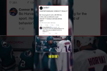 Bo Horvat's Controversial Fine Explained