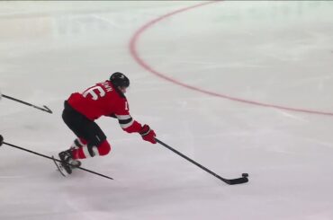 Connor Brown scores a goal against the Boston Bruins