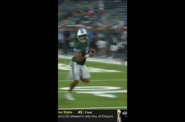 Ty Thompson rushes for -yard [result] vs. Temple