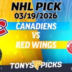 Canadiens vs. Red Wings NHL Betting Odds & Picks, 3/19/26 | Night Moves Show