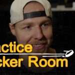 H. Lindholm speaks with the media following practice at Warrior Ice Arena