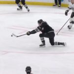 Cody Glass scores a goal against the Los Angeles Kings