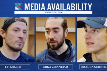 NYR vs NJD: J.T. Miller, Mika Zibanejad & Braden Schneider Postgame Media | March 18, 2026