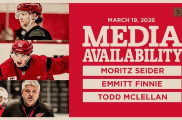 Moritz Seider, Emmitt Finnie, Todd McLellan Morning Skate Media | March 19, 2026