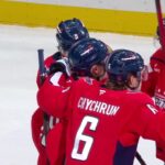 Ryan Leonard scores a goal against the New Jersey Devils