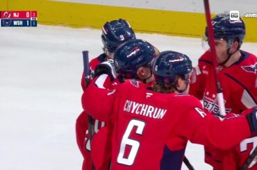 Ryan Leonard scores a goal against the New Jersey Devils