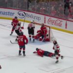 Jesper Bratt scores a goal against the Washington Capitals