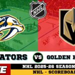 🔴LIVE : Vegas Golden Knights Vs Nashville Predators | NHL 2026 | NHL Live SCOREBOARD