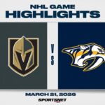 NHL Highlights | Golden Knights vs. Predators - March 21, 2026