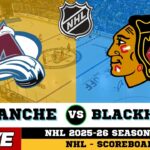 🔴LIVE : Colorado Avalanche Vs Chicago Blackhawks | NHL 2026 | NHL Live SCOREBOARD