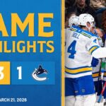 Game Highlights: Blues 3, Canucks 1