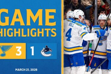 Game Highlights: Blues 3, Canucks 1