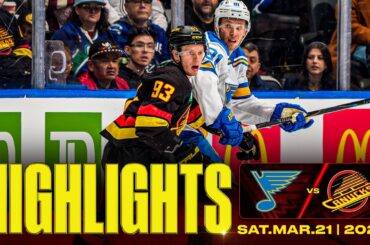 Game in 10 | Vancouver Canucks vs. St. Louis Blues Highlights (Mar 21, 2026)