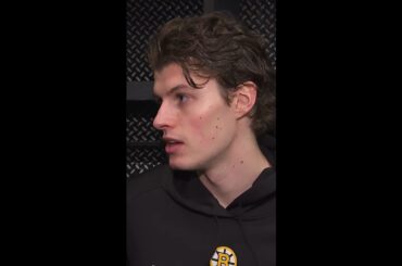 Lukas Reichel on Scoring in His Bruins Debut