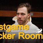Pastrnak, Zadorov, and Elias Lindholm speak with media after 4-2 win over Wings in Detroit