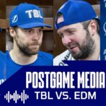 Postgame Media vs EDM | Kucherov, Cooper, Moser, Hagel
