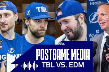 Postgame Media vs EDM | Kucherov, Cooper, Moser, Hagel