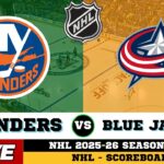 🔴LIVE : Columbus Blue Jackets Vs New York Islanders | NHL 2026 | NHL Live SCOREBOARD