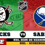 🔴LIVE : Buffalo Sabres Vs Anaheim Ducks | NHL 2026 | NHL Live SCOREBOARD