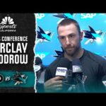 Barclay Goodrow praises Ryan Reaves' effect on Sharks despite injury vs. Flyers | NBC Sports CA