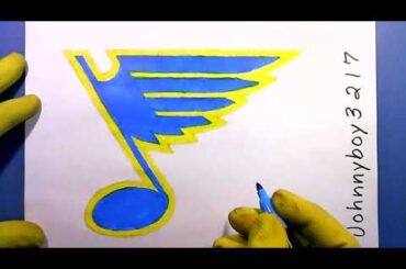 how to draw the St. Louis Blues Logo (NHL Team) Ice Hockey NBA NFL MLB Sports