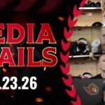 Lassi Thomson, Claude Giroux, Brady Tkachuk, Travis Green Pregame Media vs TOR