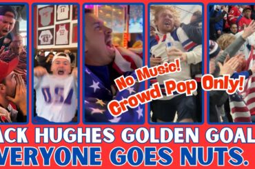 Jack Hughes With the Golden Goal! Everyone Goes Nuts. (No Music. Crowd Pop Only.)