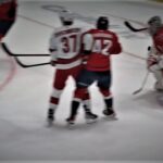 Ilya Samsonov Isn't Quite Sure Where This Puck Is As Carolina Makes It A Half Dozen