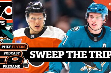 Can Flyers SWEEP California road trip visiting Macklin Celebrini’s Sharks? | PHLY Flyers Pdocast