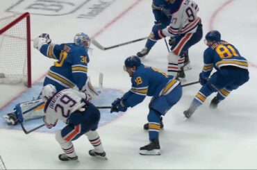 RIDICULOUS save leads to Blues OT win over Oilers!