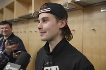 Hischier, Brown, J Hughes, Keefe talk to the media after a 6 3 win at New York Rangers