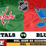 🔴LIVE : Washington Capitals Vs St. Louis Blues | NHL 2026 | NHL Live SCOREBOARD