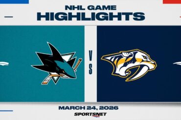 NHL Highlights | Sharks vs. Predators - March 24, 2026