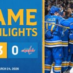 Game Highlights: Blues 3, Capitals 0