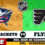 🔴LIVE : Columbus Blue Jackets Vs Philadelphia Flyers | NHL 2026 | NHL Live SCOREBOARD